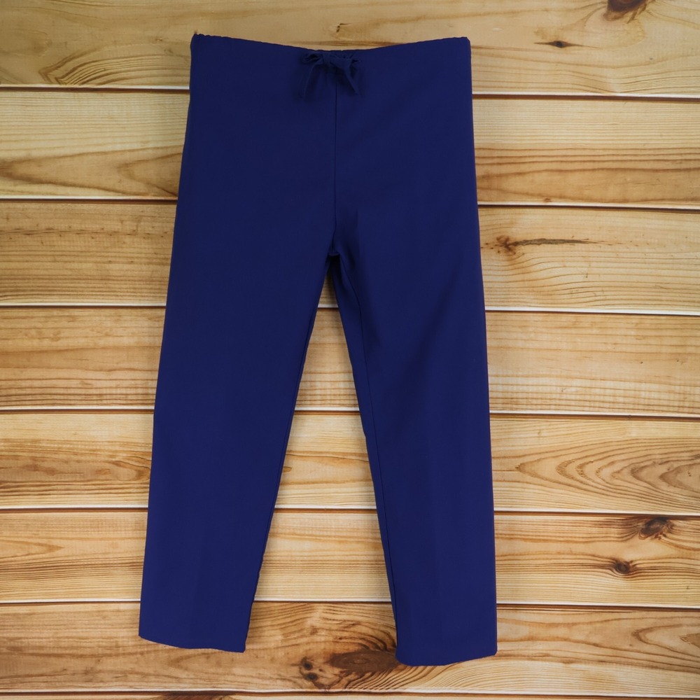 Crest Scrubs Bottoms Unisex XS Dark Blue Polyester Drawstring High Rise Medical